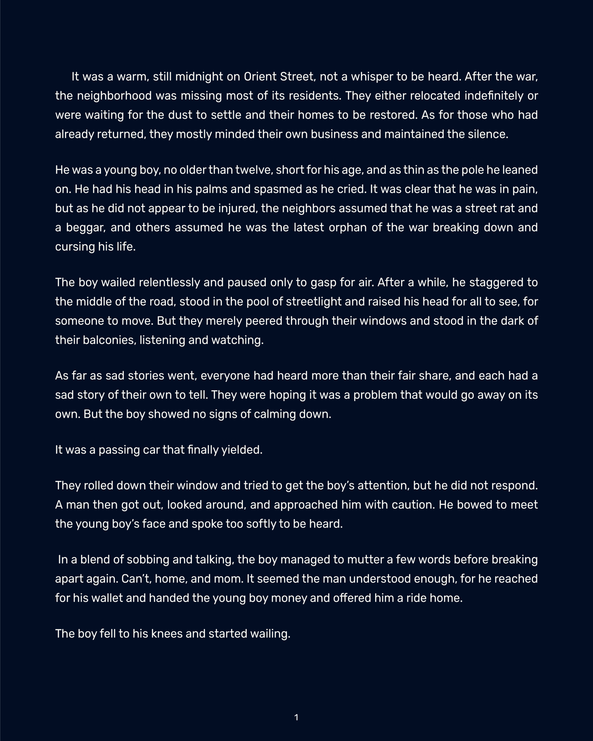The Boy Who Cried For Help